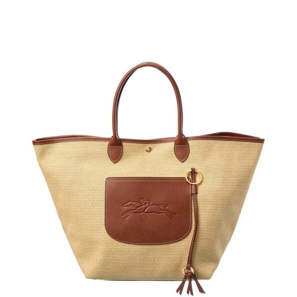 Longchamp Le Pliage Collection Large Raffia Basket Bag